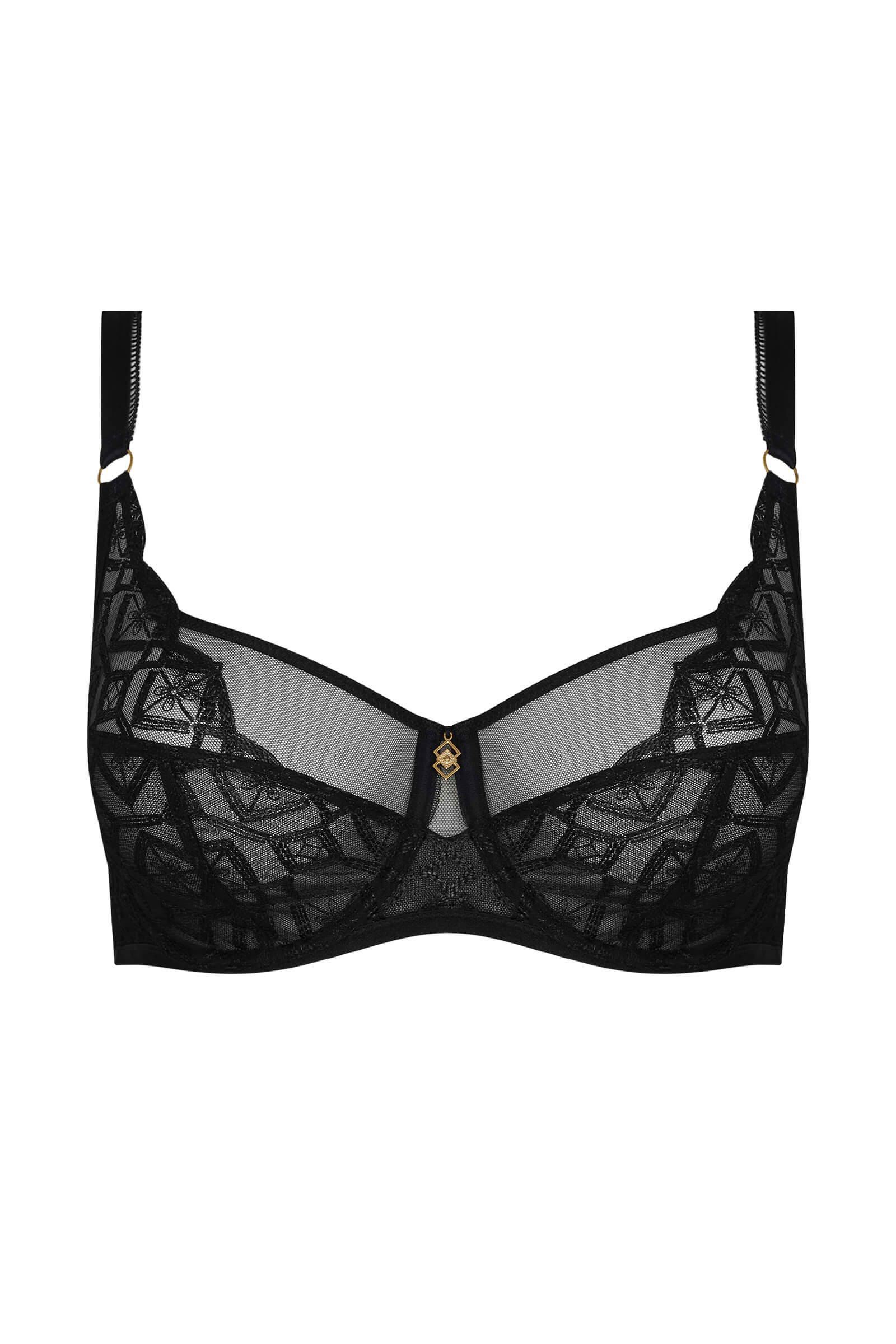 Бюстгальтер на косточках с графичной вышивкой Бренд 