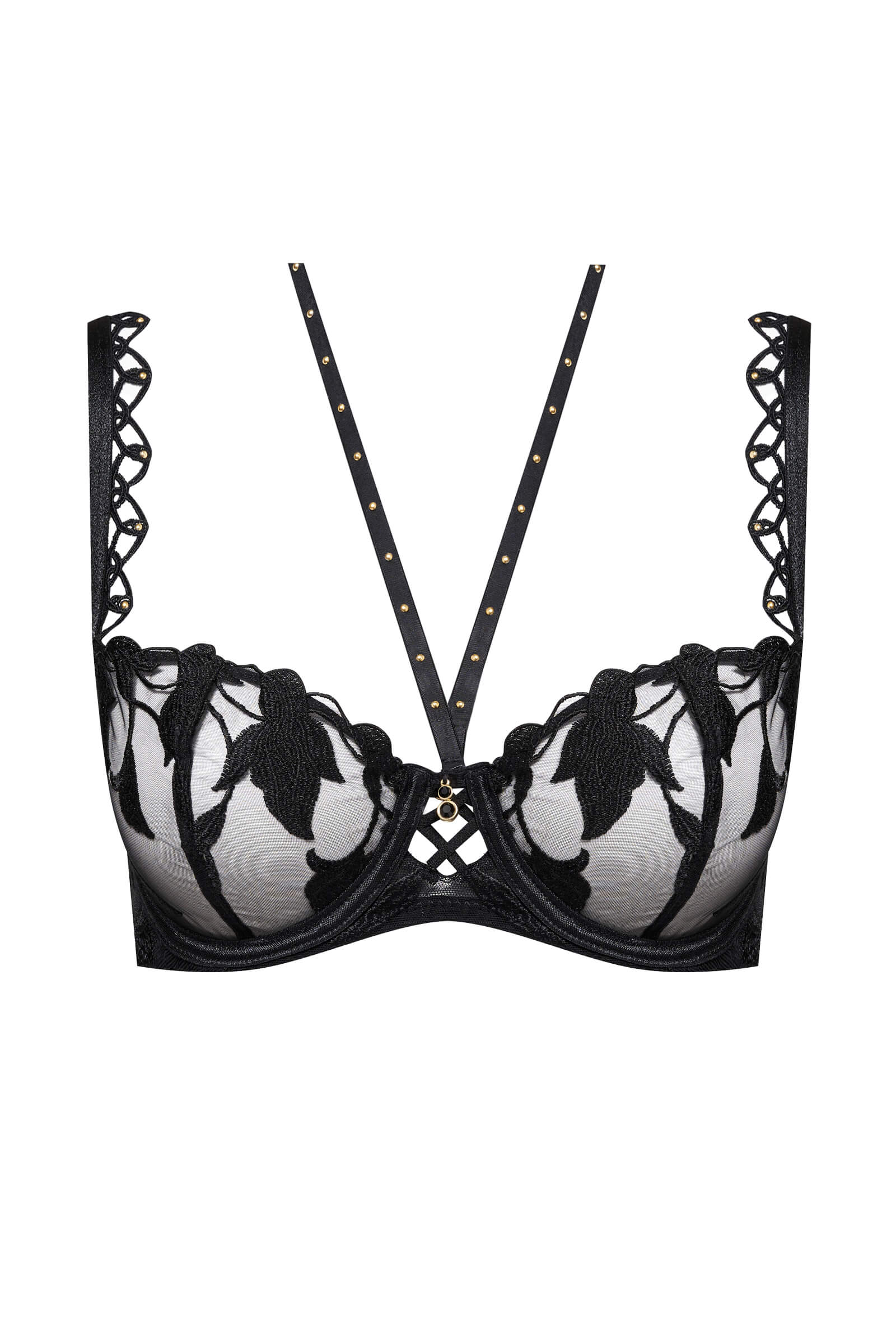 Бюстгальтер балконет с французской вышивкой и съемными стрепами Бренд 