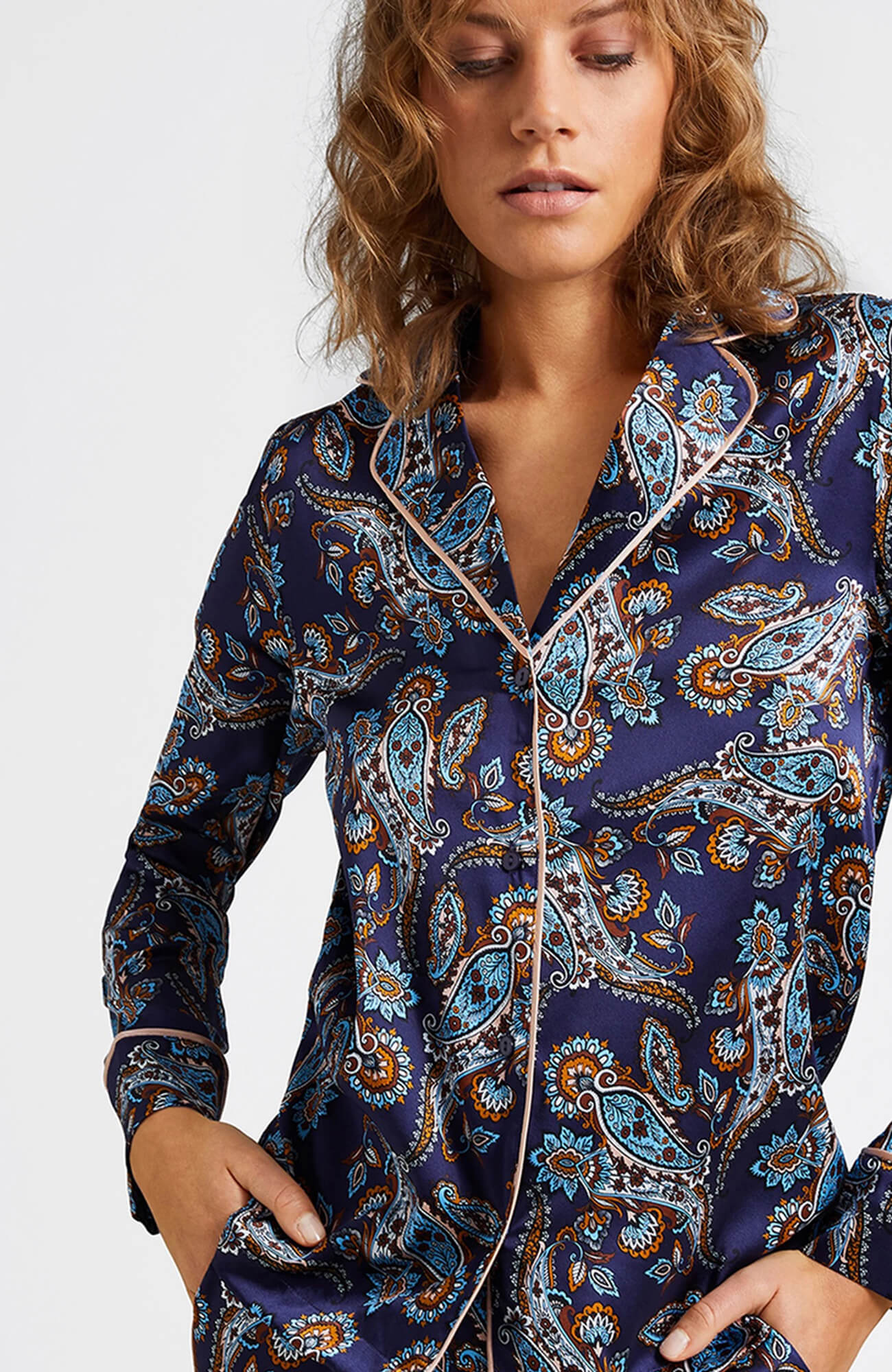 Пижамная рубашка с английским воротником Бренд 