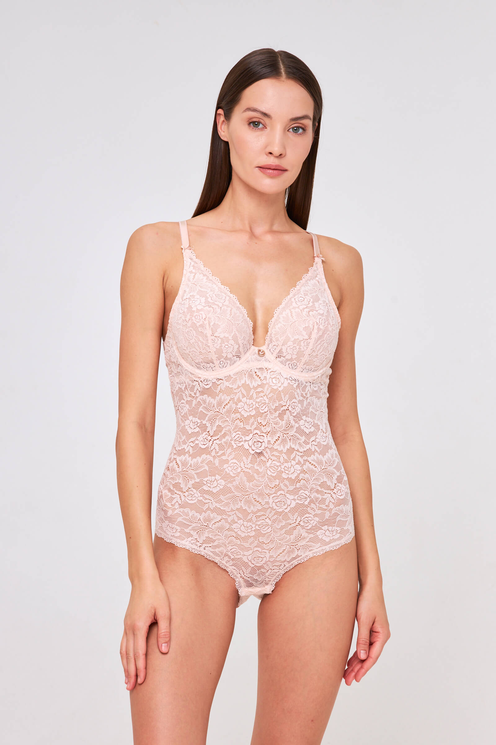 Кружевное боди с V-образным вырезом Бренд 