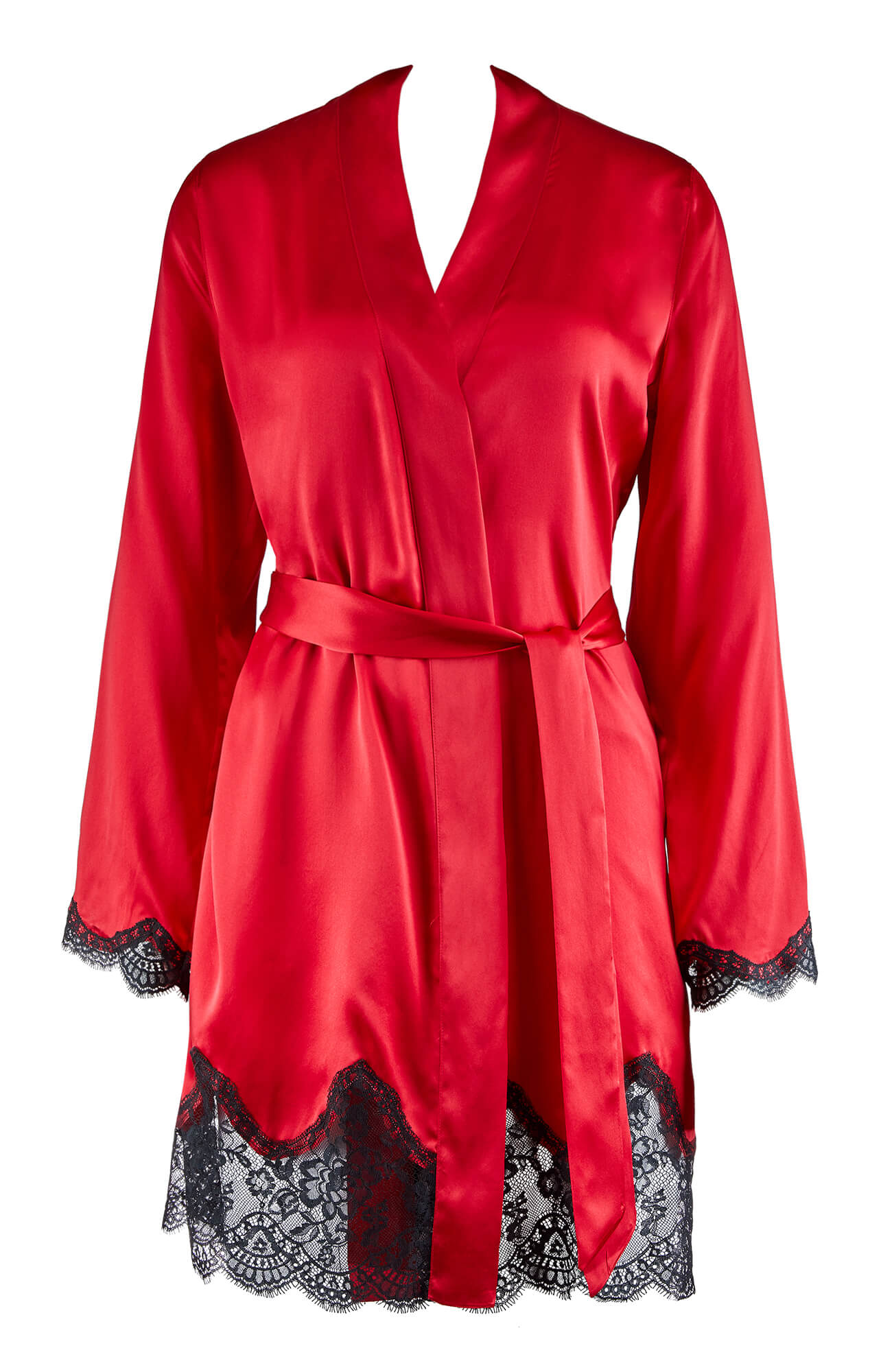 Шелковый халат с длинным рукавом Бренд 