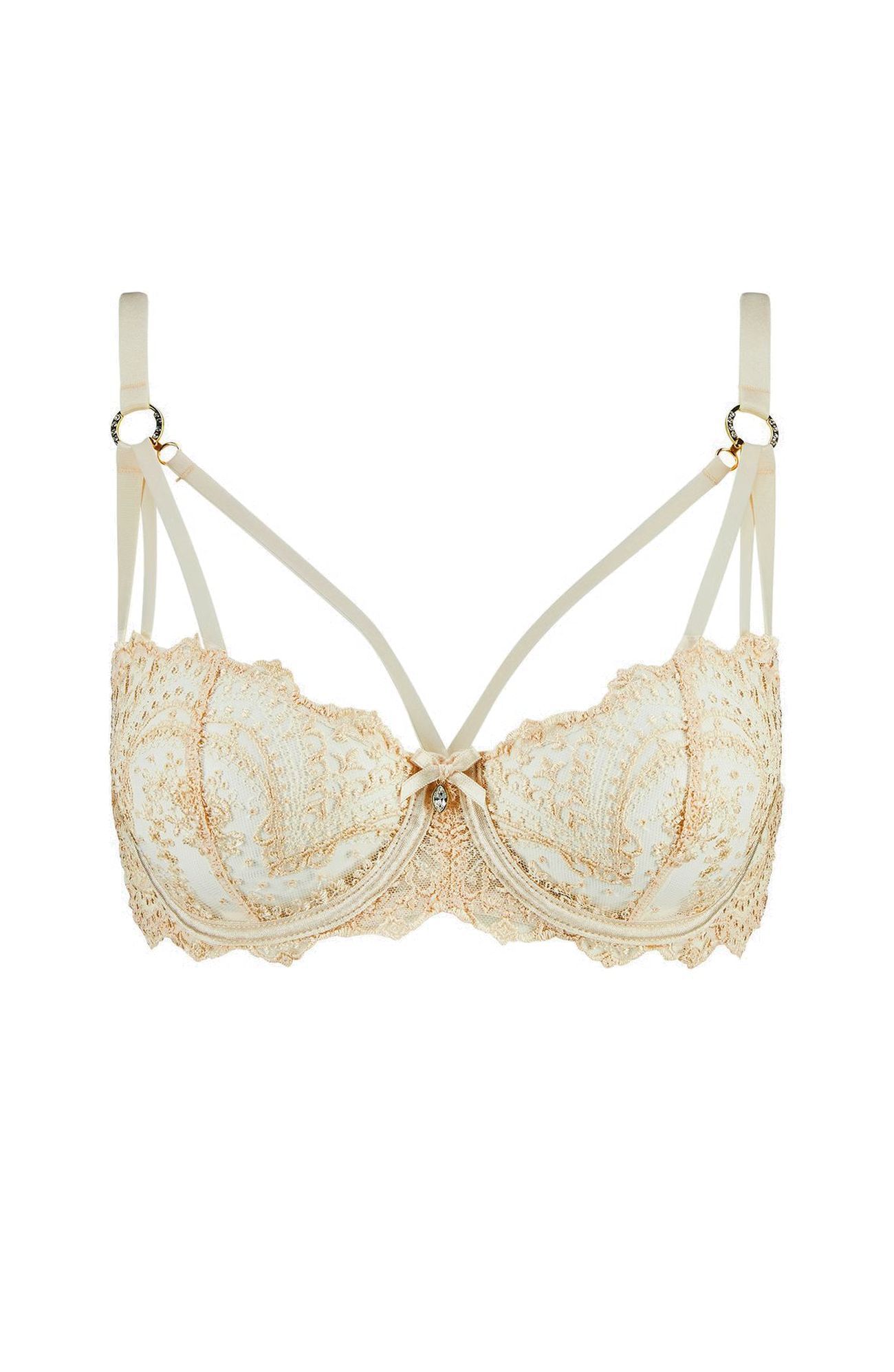 Бюстгальтер деми на косточках с вышивкой Бренд 