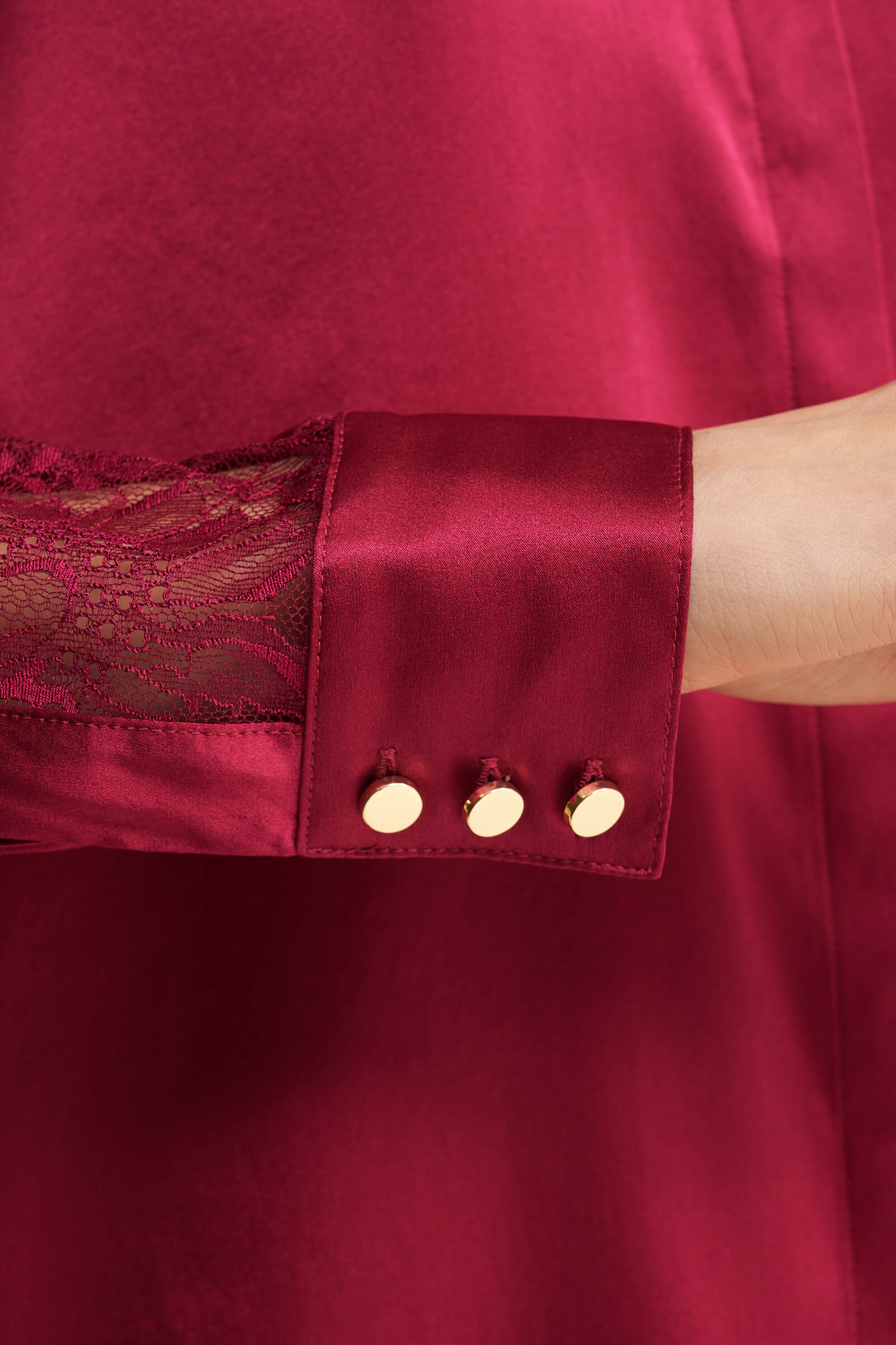 Шелковая пижамная рубашка с кружевом Бренд  Изображение 6