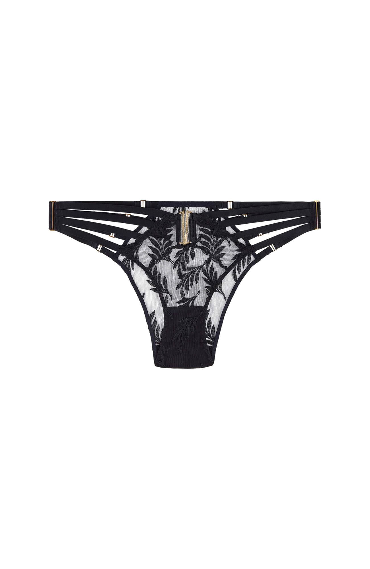 Трусы бразилиана с флористичной вышивкой Бренд 