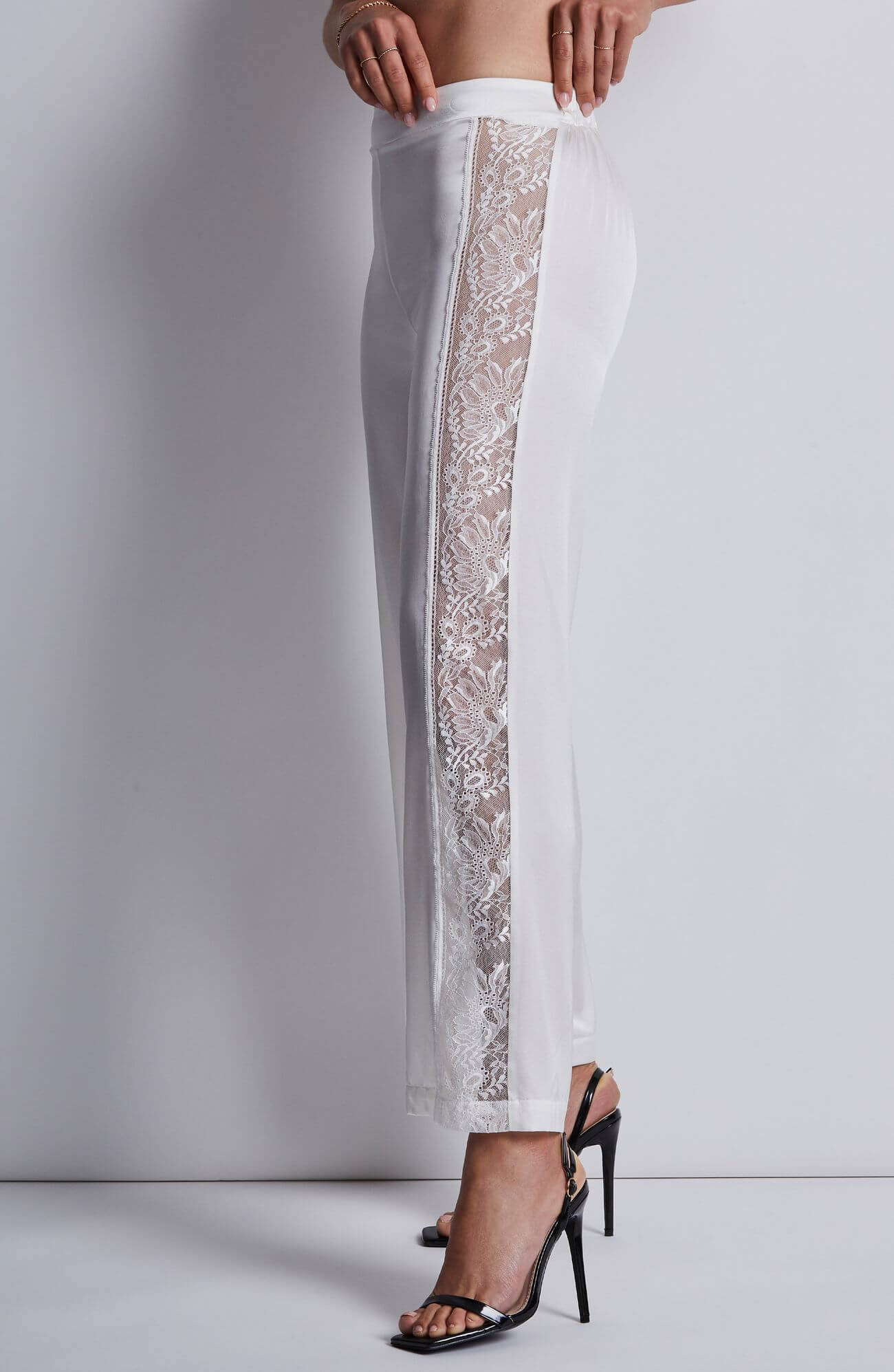 Шелковые пижамные брюки с кружевом Бренд  Изображение 4