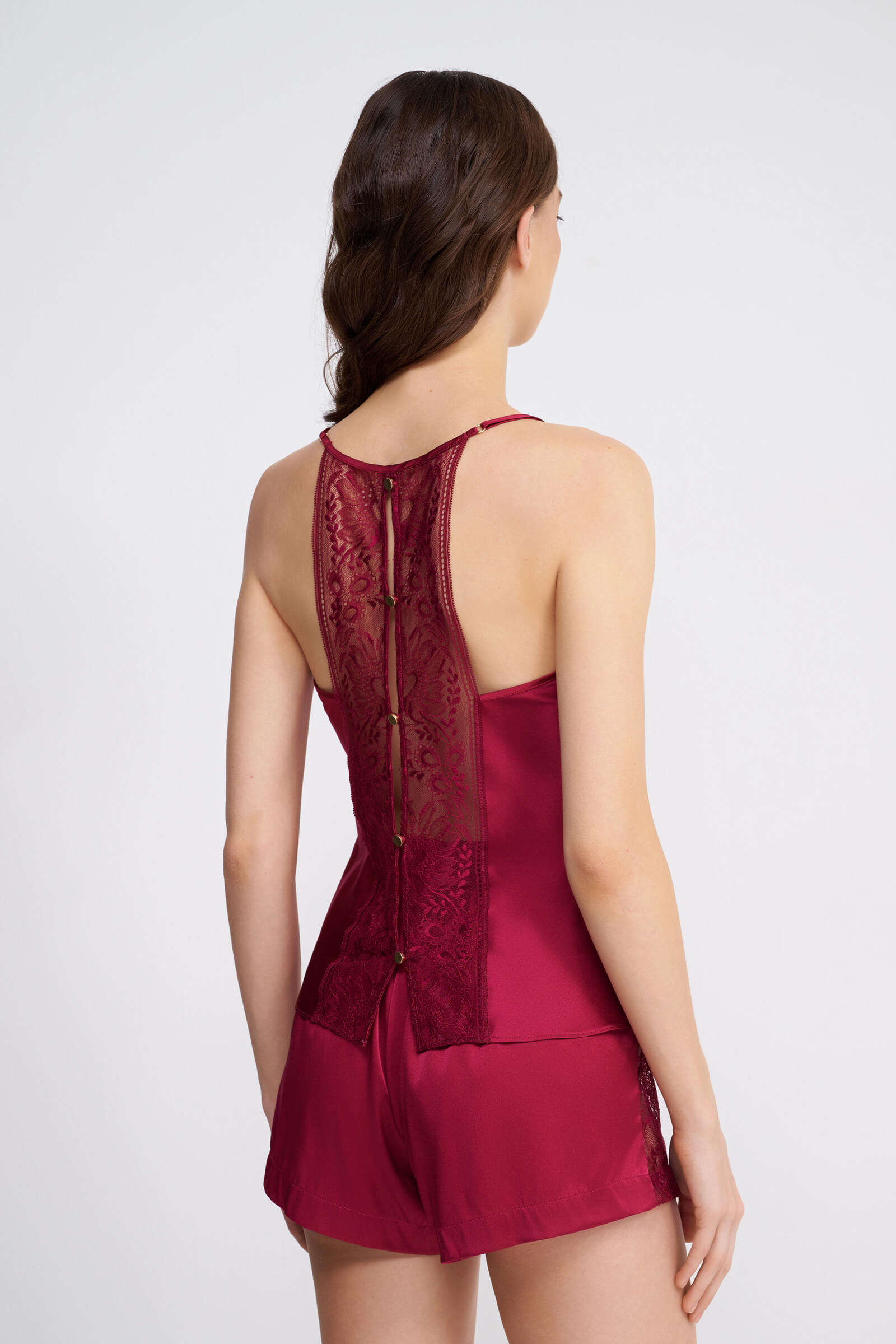 Шелковый пижамный топ с кружевом Бренд  Изображение 3