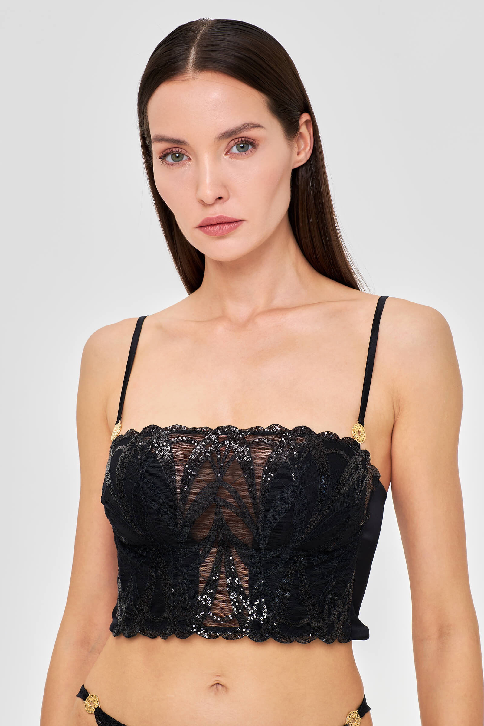 Бюстье с вышивкой с пайетками Бренд 