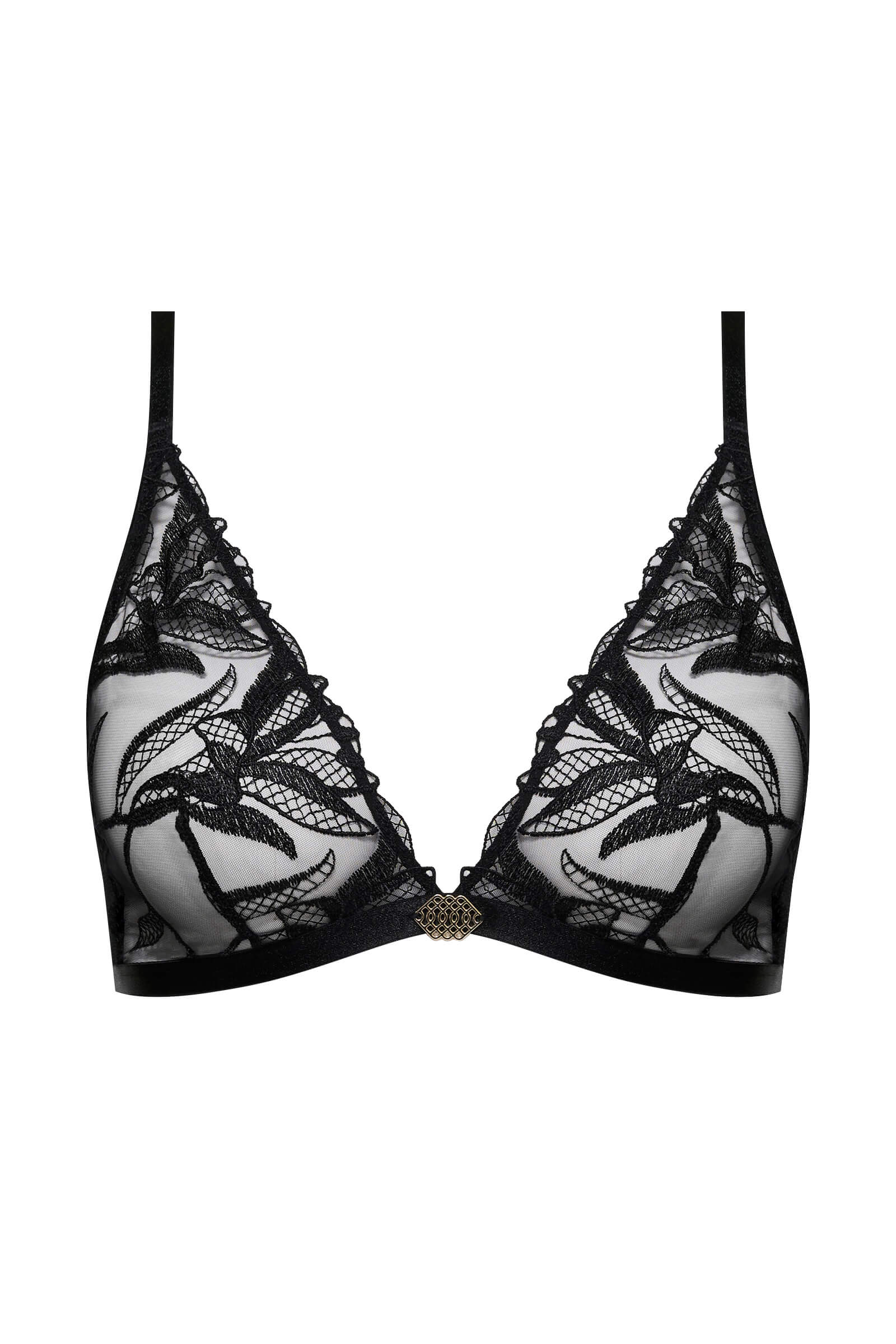 Бюстгальтер с треугольными чашками и цветочной вышивкой Бренд 