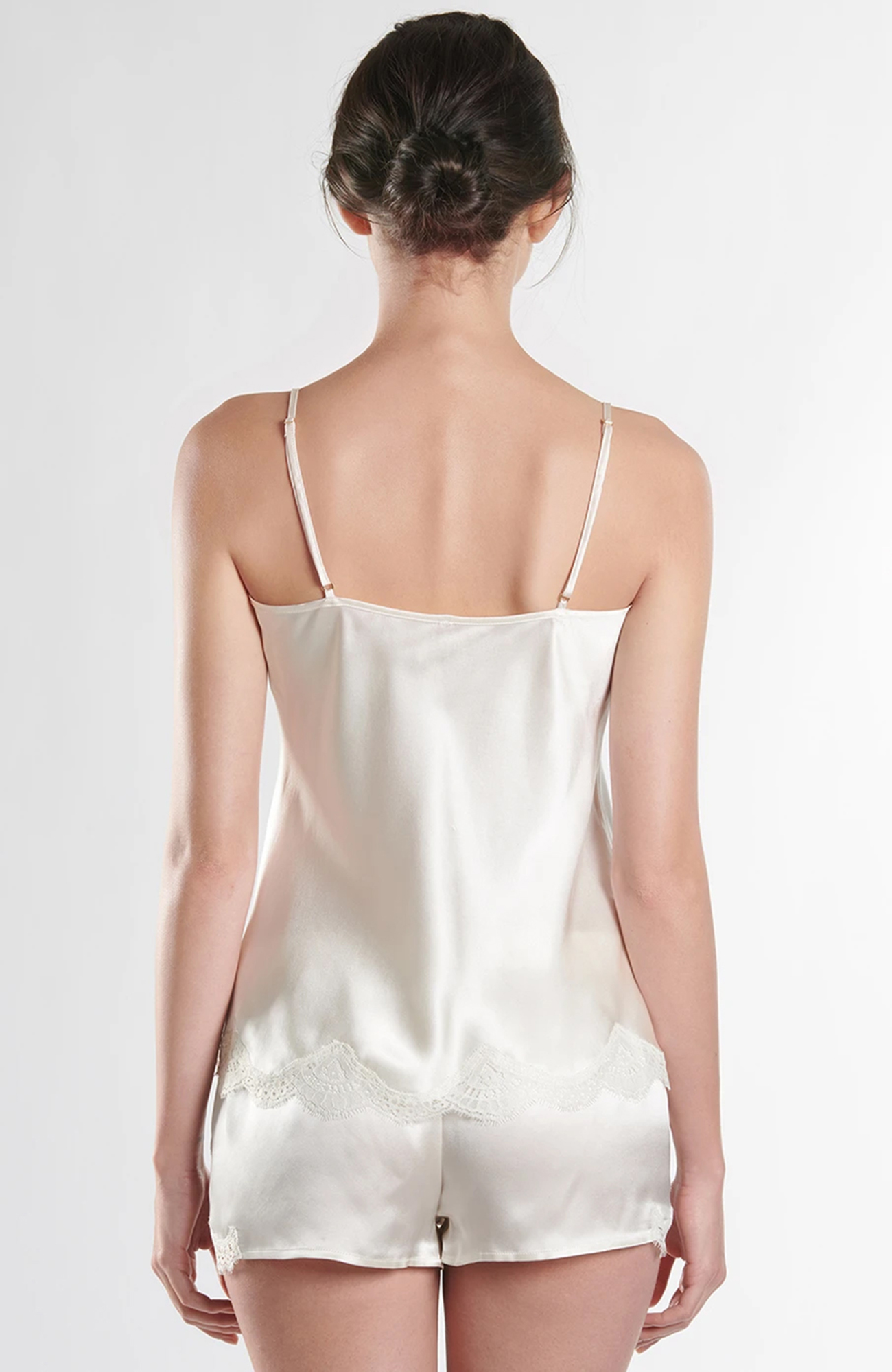 Пижамный шелковый топ с V-образным вырезом Бренд  Изображение 3