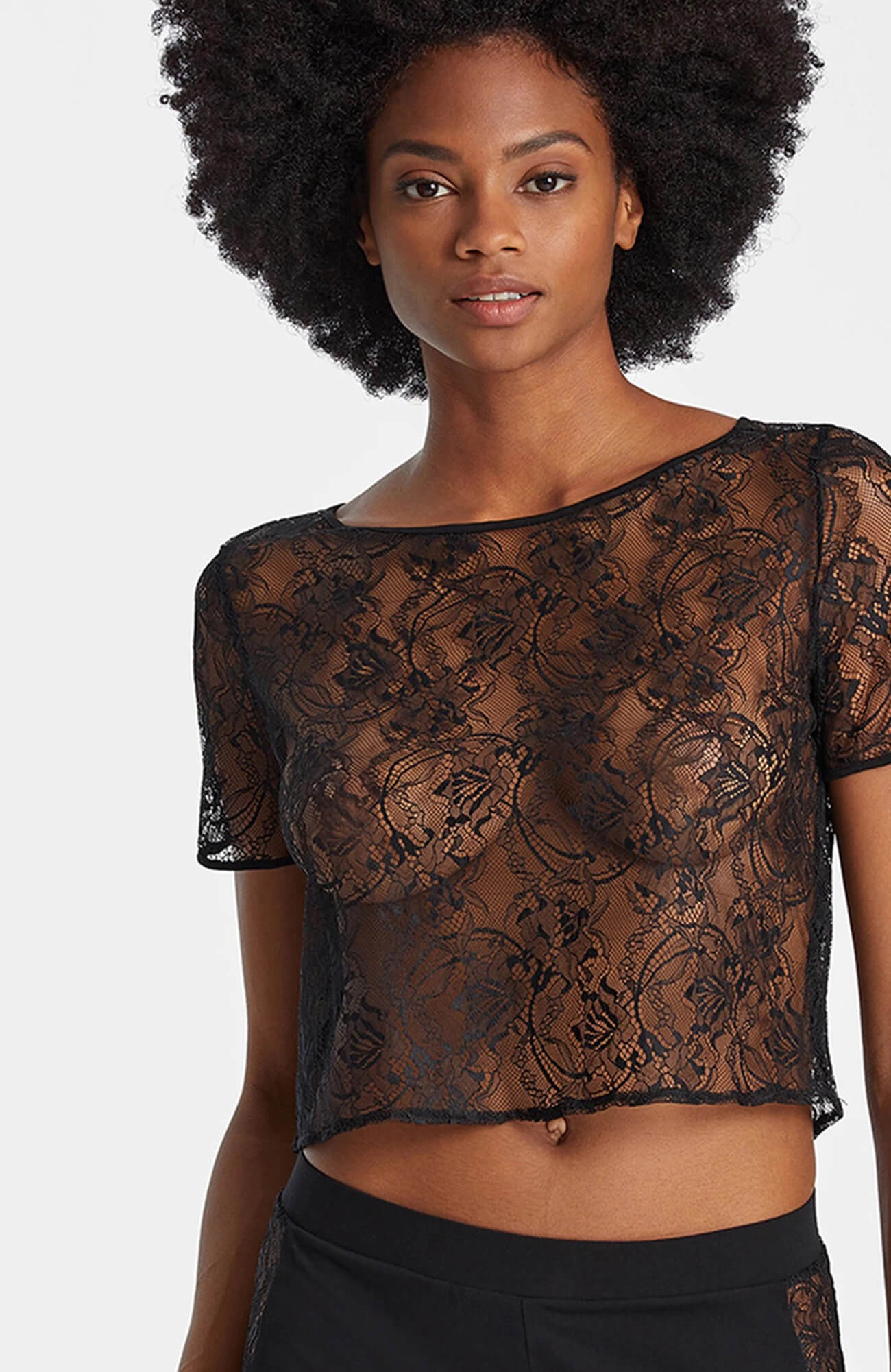 Кружевная пижамная блузка с вырезом-лодочкой Бренд 