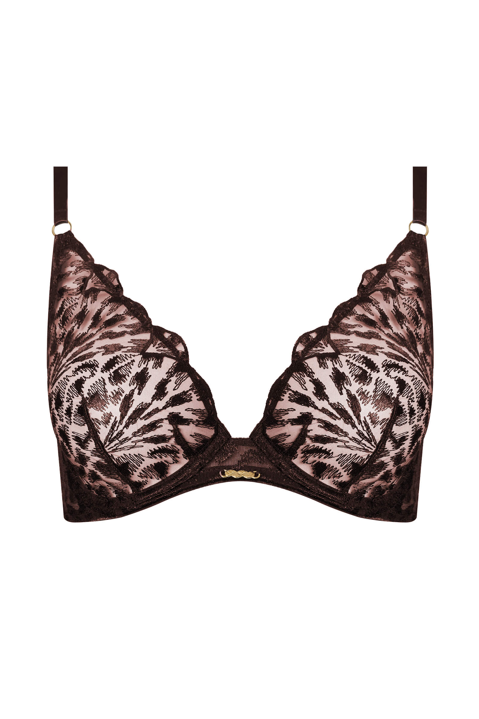 Бюстгальтер на косточках с анималистичной вышивкой Бренд 