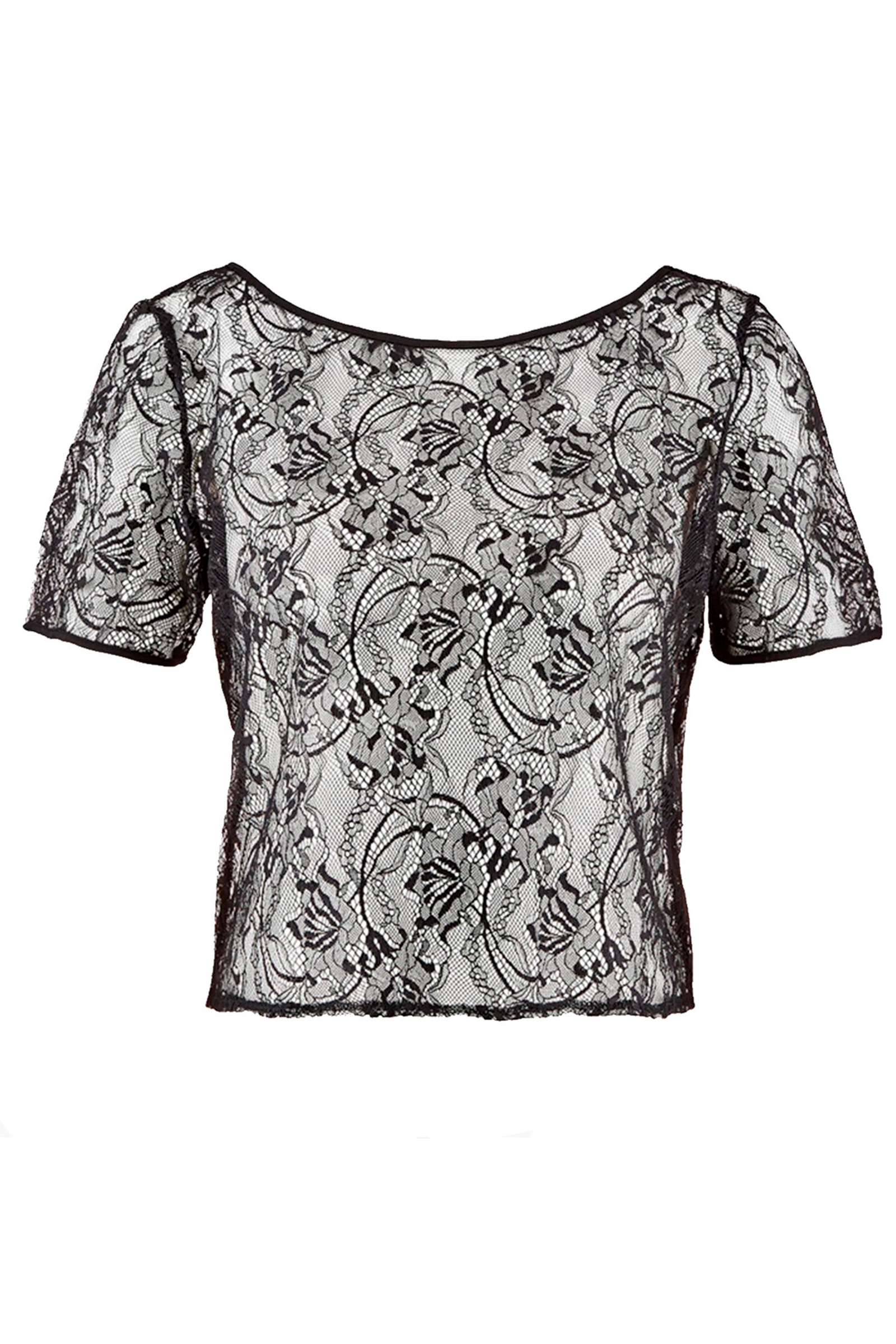 Кружевная пижамная блузка с вырезом-лодочкой Бренд 