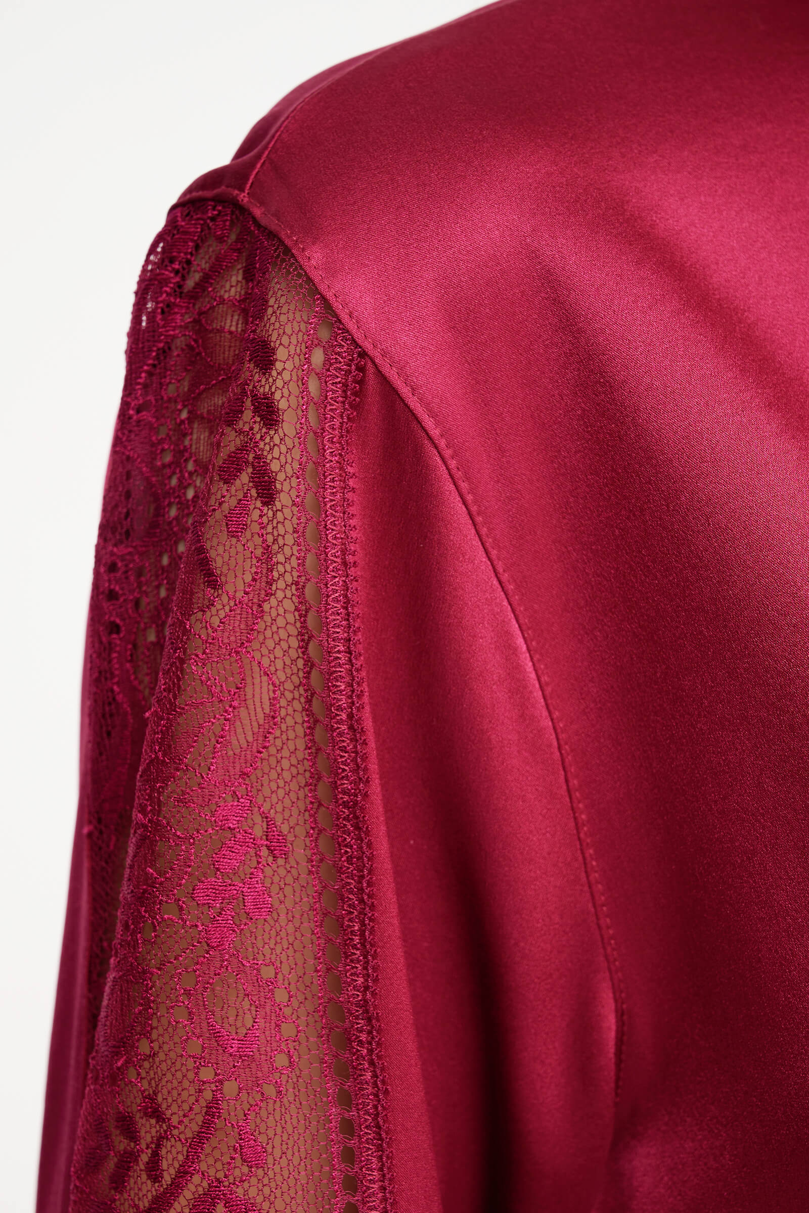 Шелковая пижамная рубашка с кружевом Бренд  Изображение 5