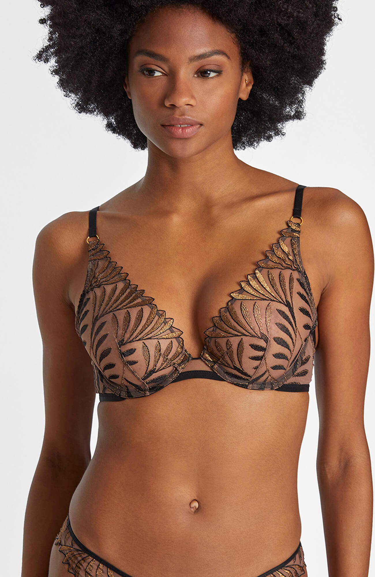 Бюстгальтер с треугольными чашками на косточках Бренд 