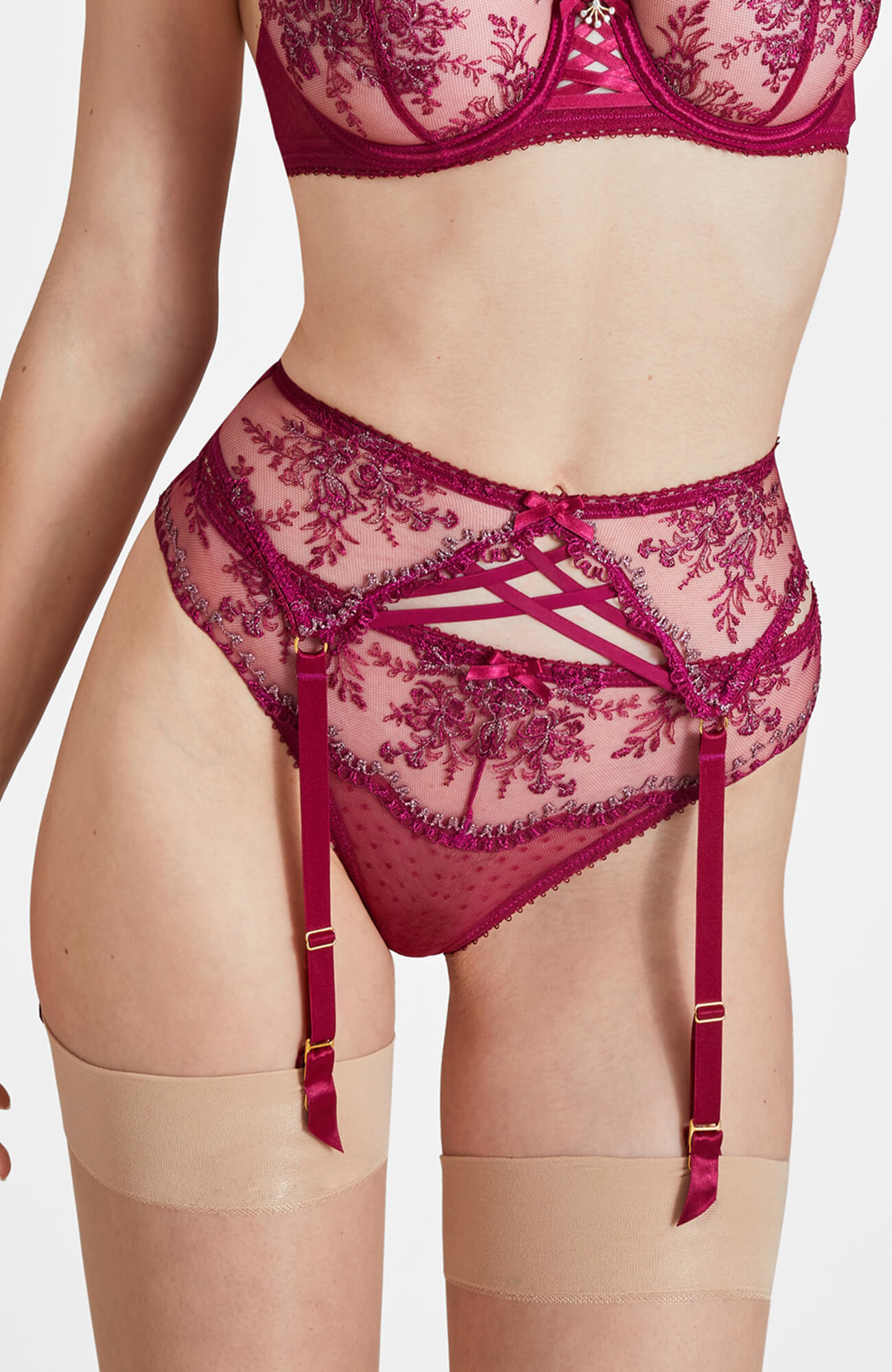 Пояс для чулок с цветочной вышивкой Бренд 