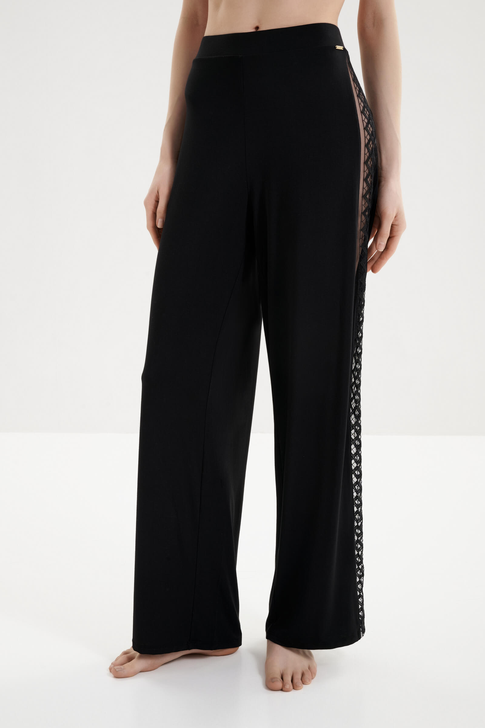 Пижамные брюки из мягкого модала с лампасами Бренд 