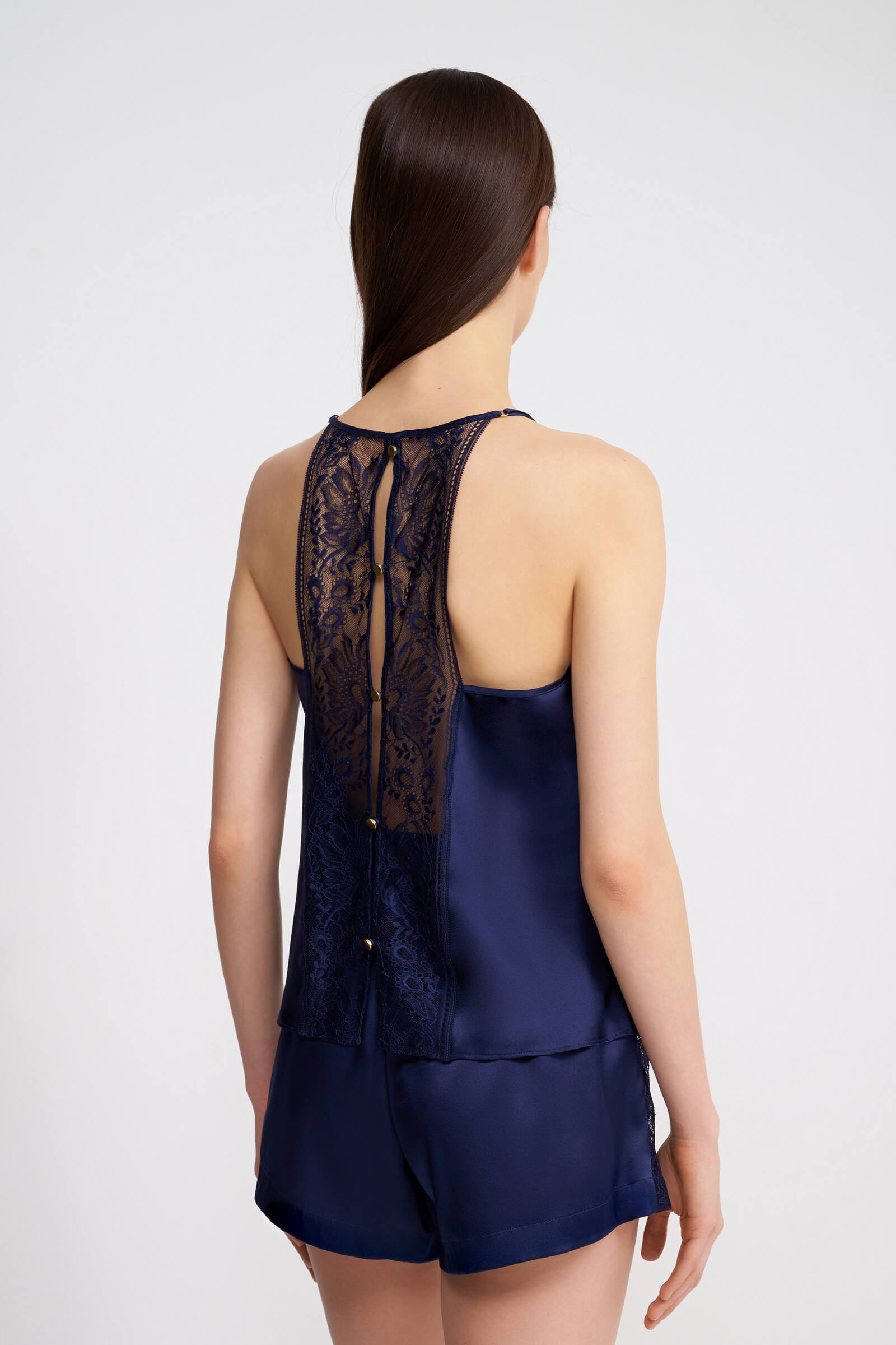 Шелковый пижамный топ с кружевом Бренд  Изображение 3